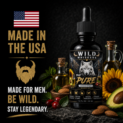 Wild Whiskers The Pure Premium Beard Oil |UNSCENTED | 1 oz
