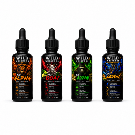 Wild Whiskers Premium Beard Oil 4-Pack SAMPLER Set