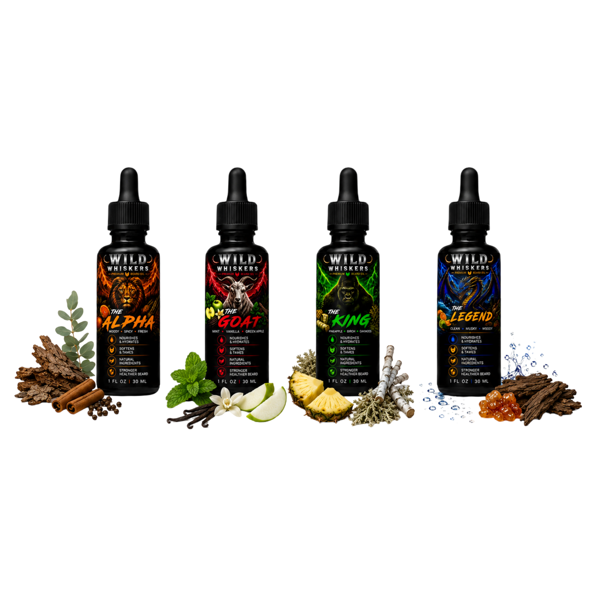 Wild Whiskers 4-Pack SAMPLER Set